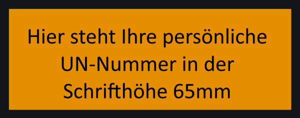 UN warning label with, 120x300 mm PVC